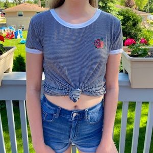 Striped Rose Tee